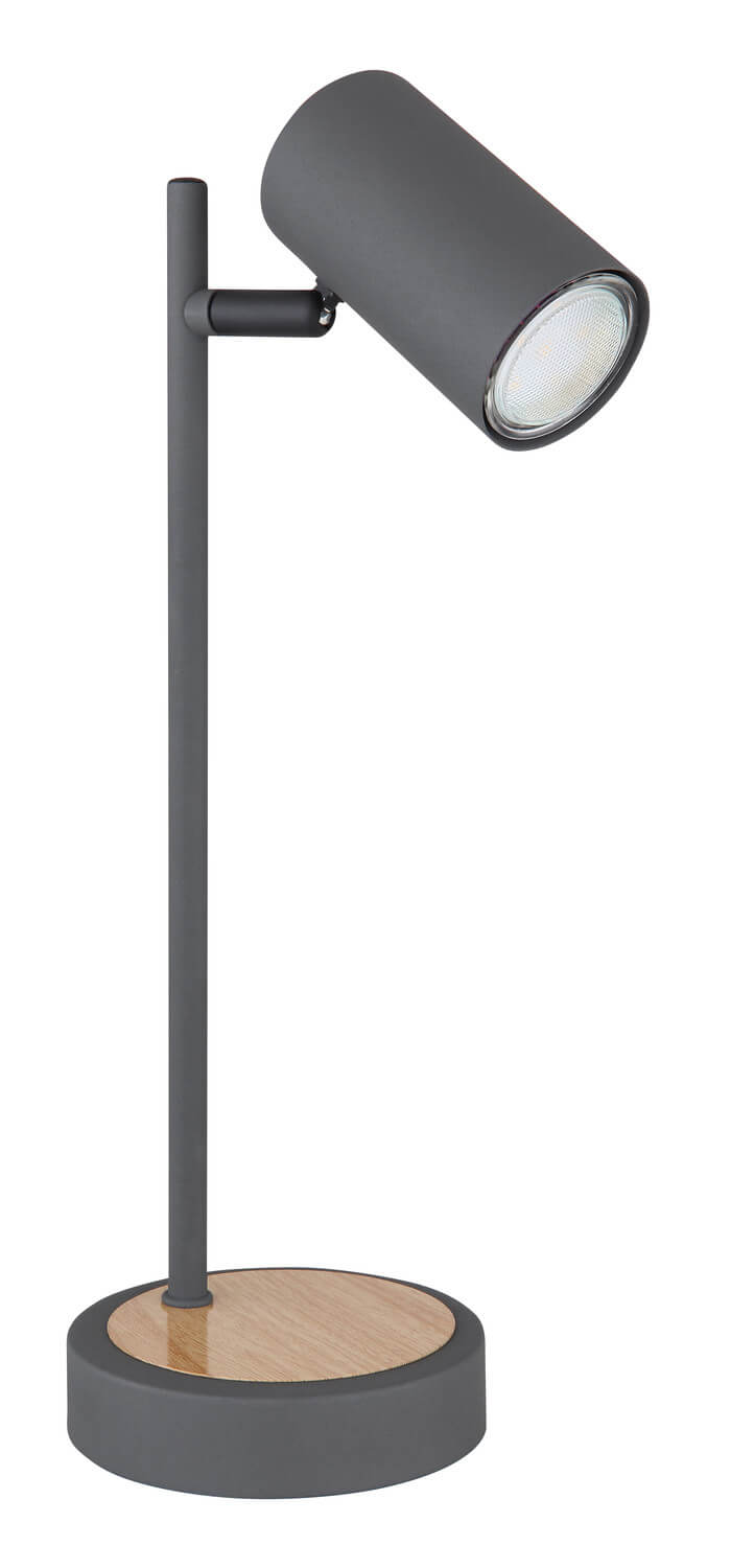 Seconde vue de profil montrant la lampe grise et son réflecteur lumineux.