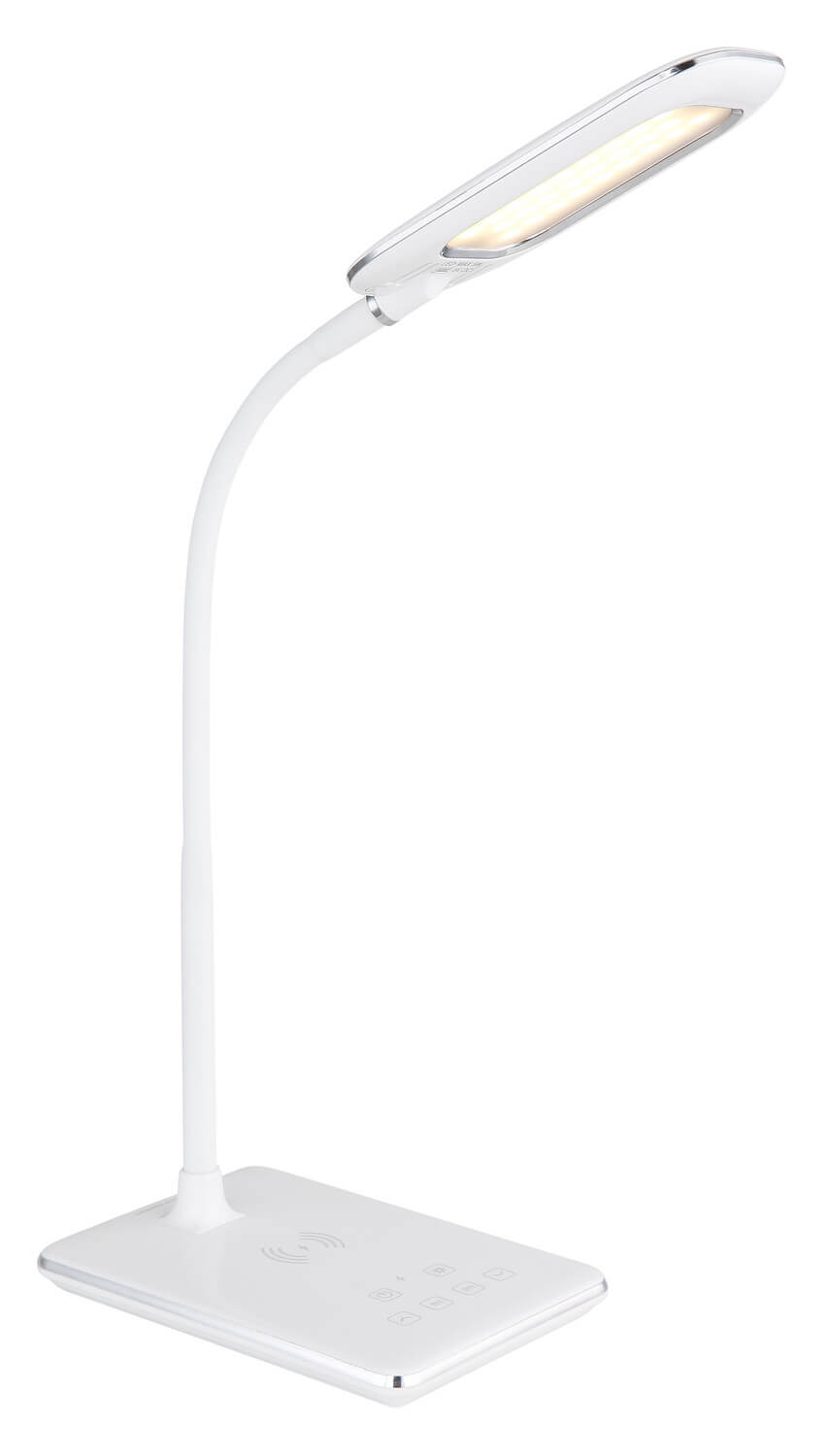 Diffuseur ovale allumé diffusant une lumière chaude au-dessus du socle