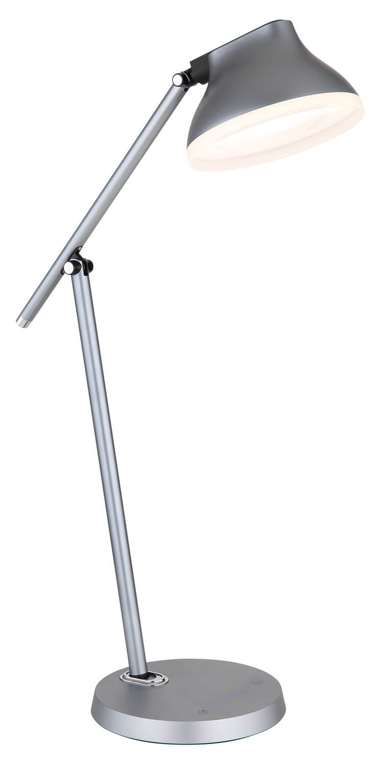 Lampe à poser Halvar grise et aluminium