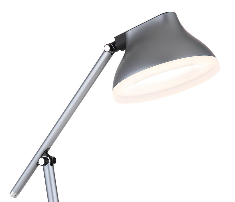 Lampe à poser Halvar grise et aluminium