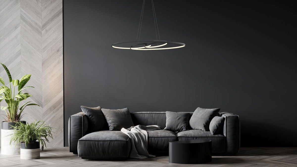 Suspension Spira noire mat