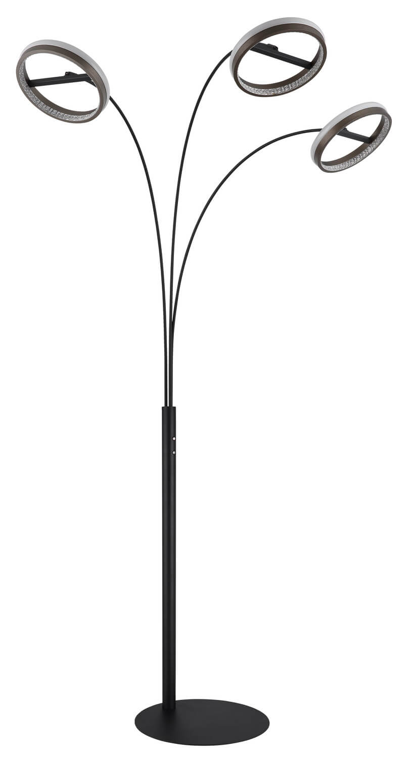 Lampadaire Della noir mat