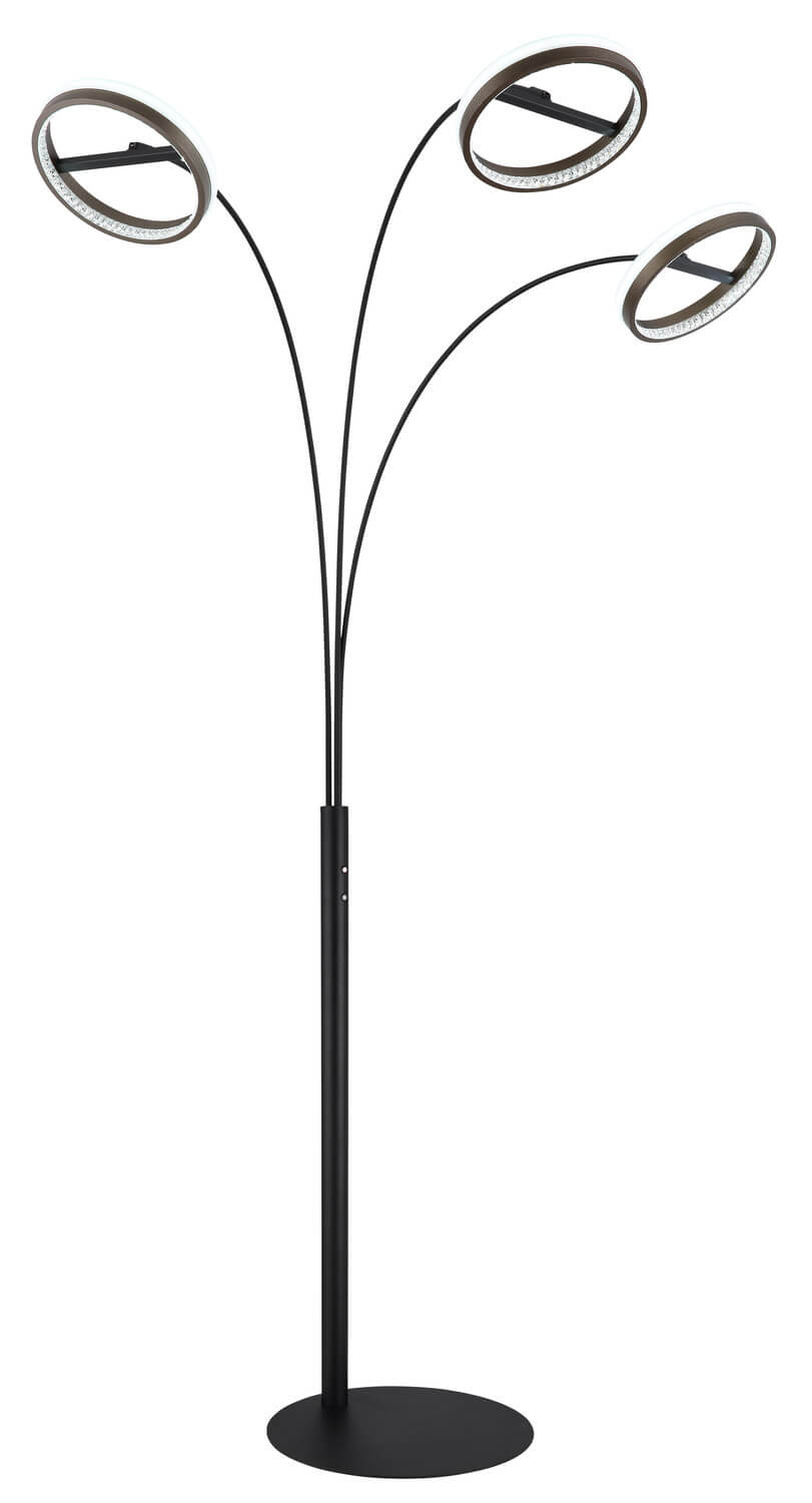 Lampadaire Della noir mat
