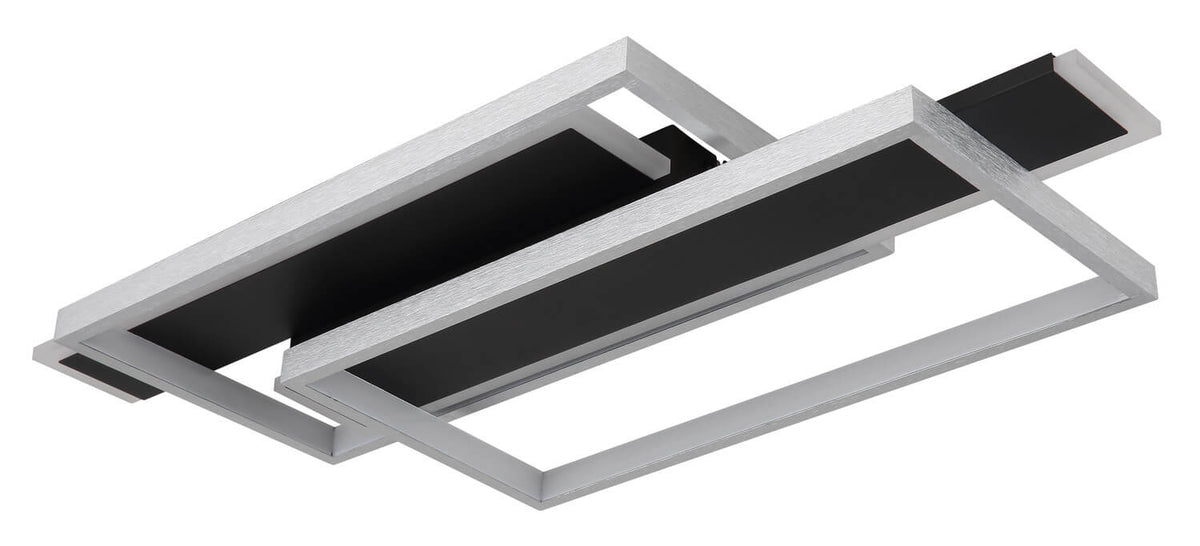 Vue de biais montrant les deux cadres superposés, luminaire éteint