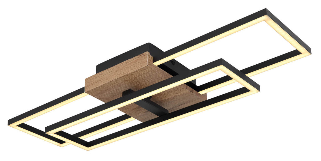 Plafonnier Kendra noir mat, L 60 cm