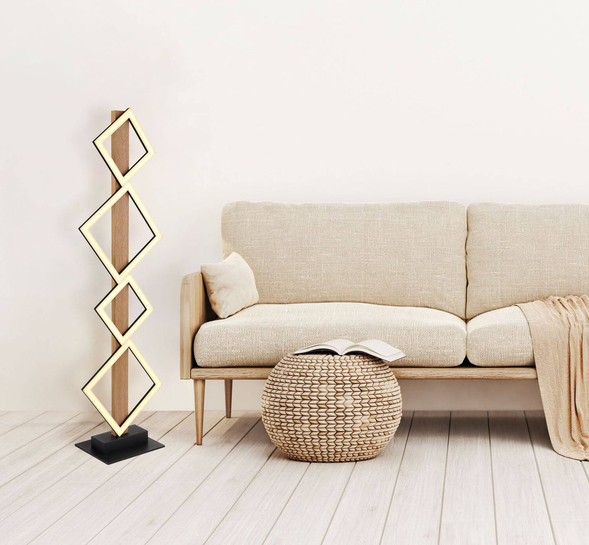 Lampadaire Dustin noir mat