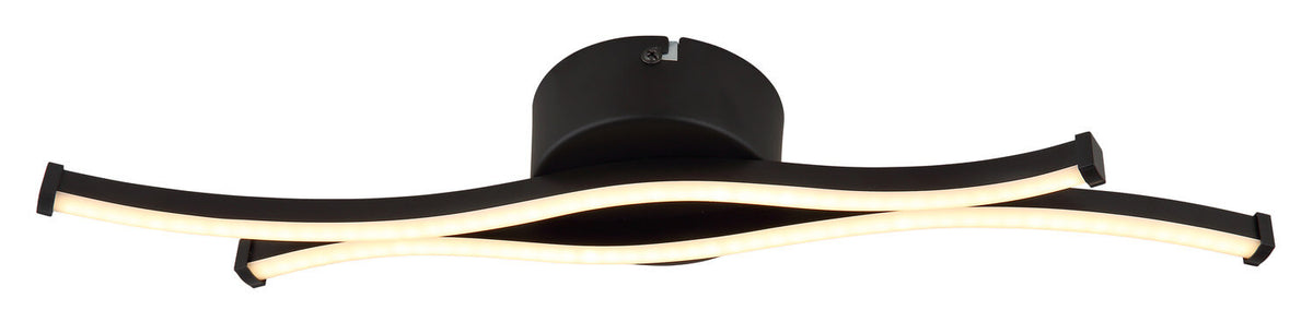 Plafonnier Boyd noir mat, L 47,6 cm