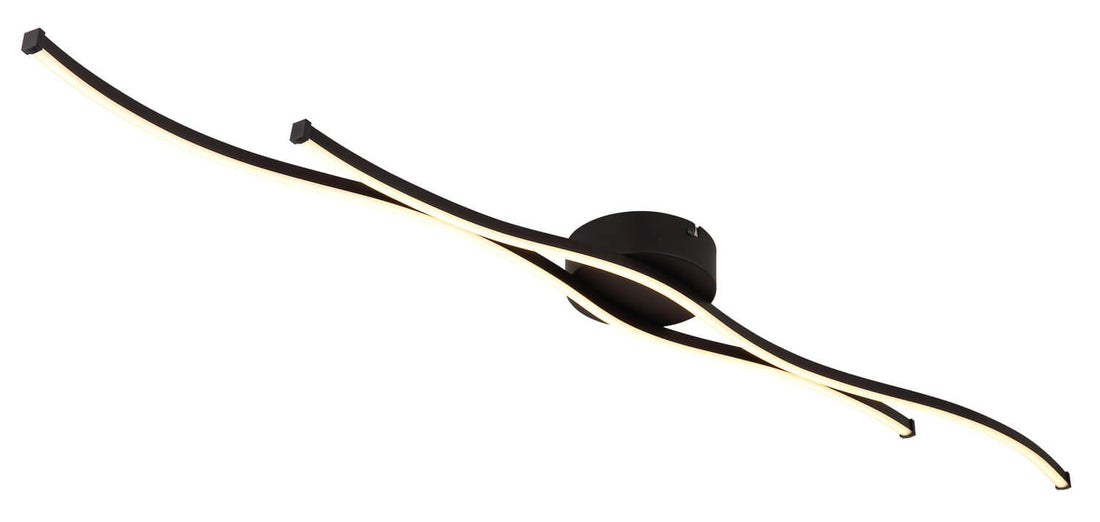 Plafonnier Boyd noir mat, L 110,4 cm
