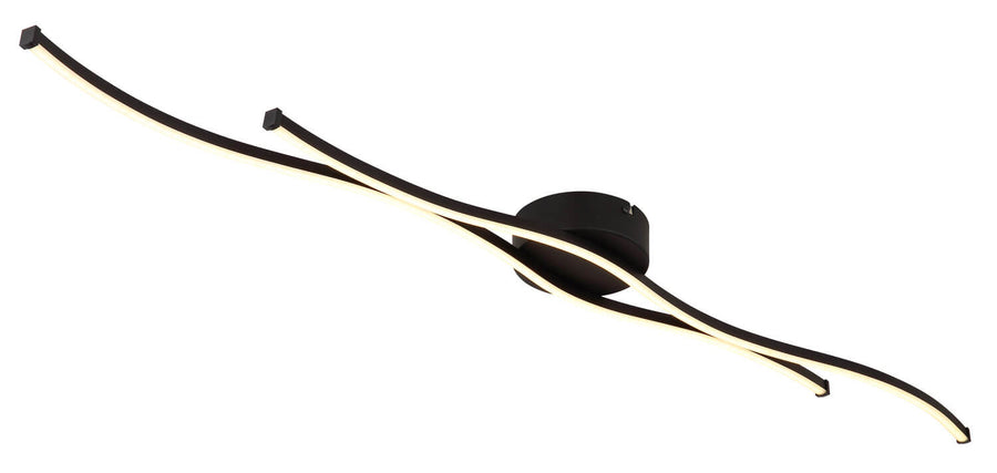 Plafonnier Boyd noir mat, L 110,4 cm