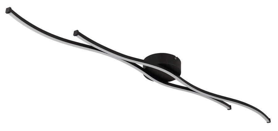 Plafonnier Boyd noir mat, L 110,4 cm