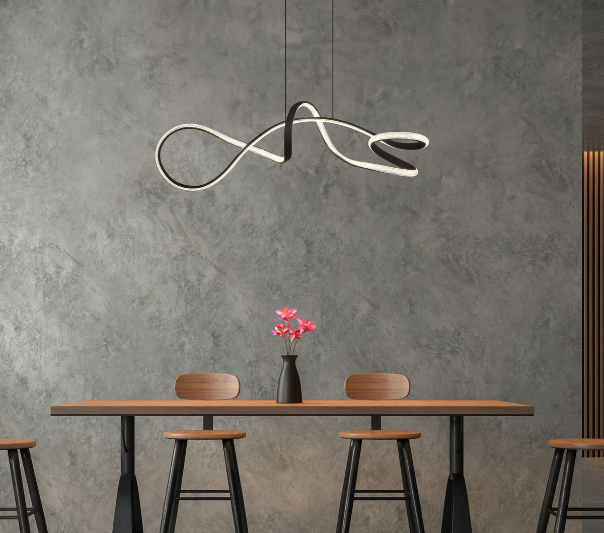 Suspension Swirl noire mat