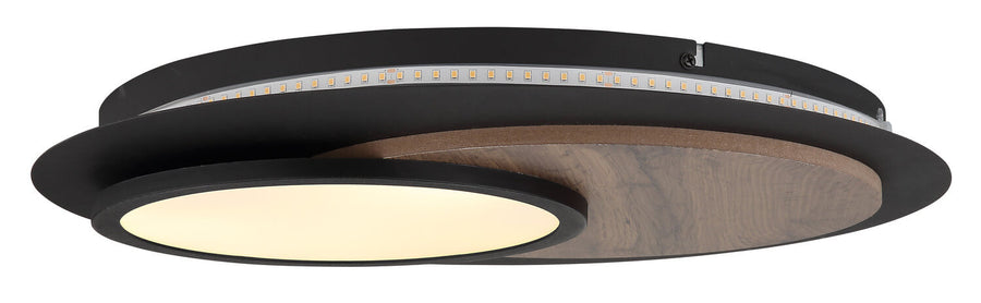 Détail du bandeau LED intégré sur le pourtour noir du luminaire éteint