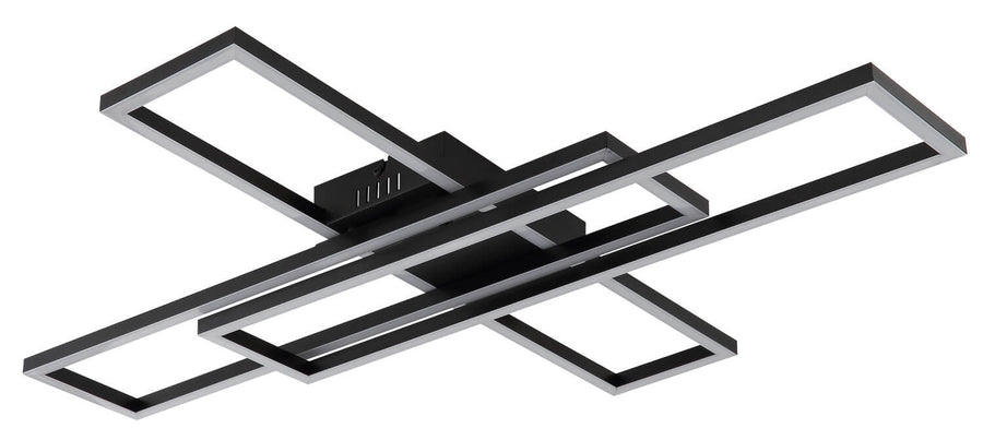 Plafonnier Tatjana noir mat, L 80 cm (67363-55)