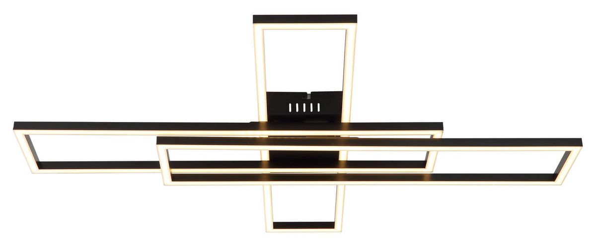 Plafonnier Tatjana noir mat, L 80 cm (67363-55)
