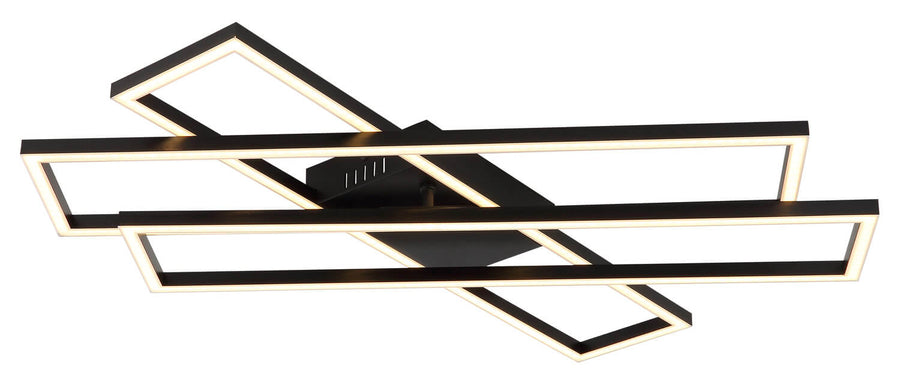 Plafonnier Tatjana noir mat, L 80 cm (67363-55)