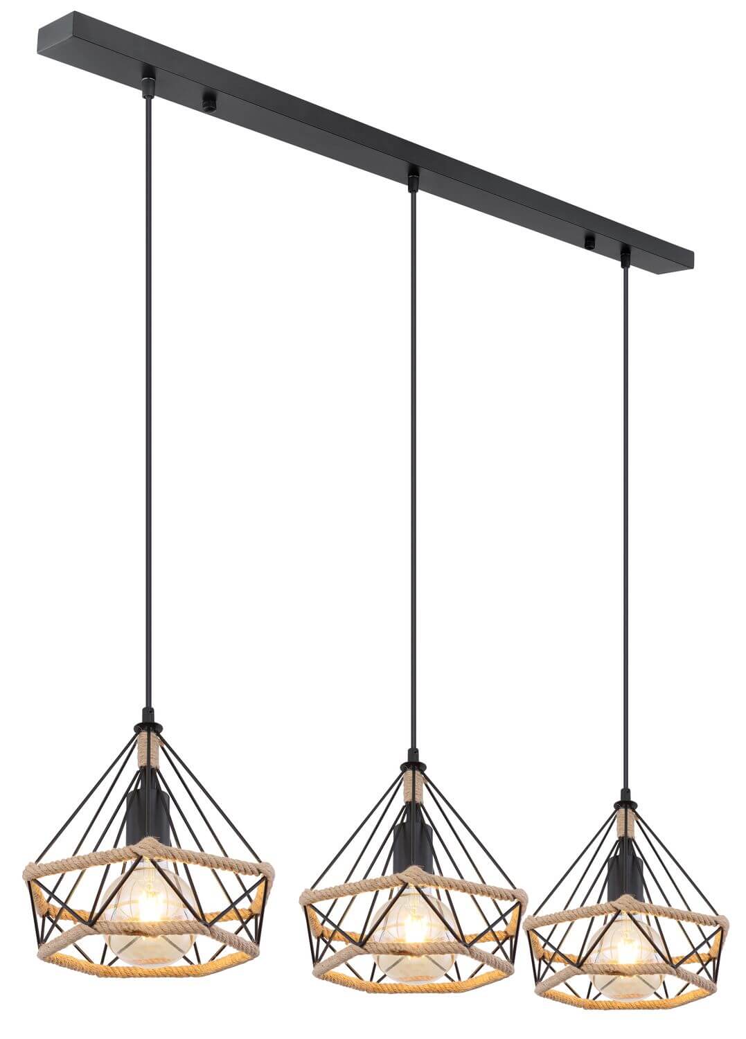 Suspension Ulleu noire mat, H 120 cm