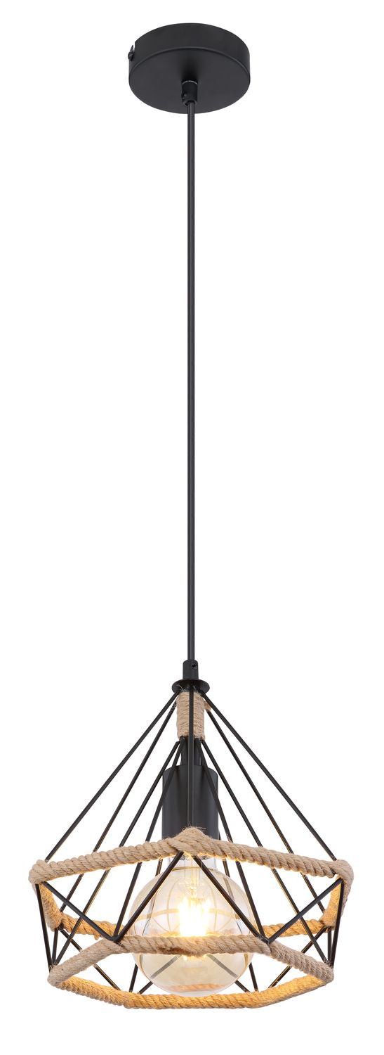 Suspension Ulleu noire mat, H 150 cm