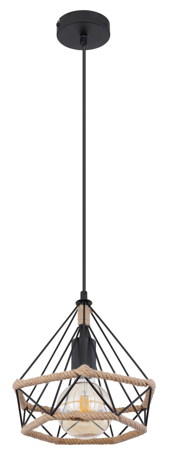 Suspension Ulleu noire mat, H 150 cm