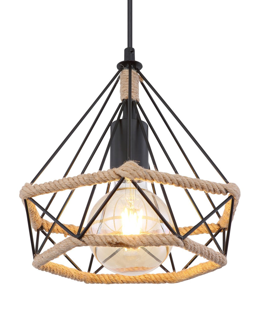 Suspension Ulleu noire mat, H 150 cm