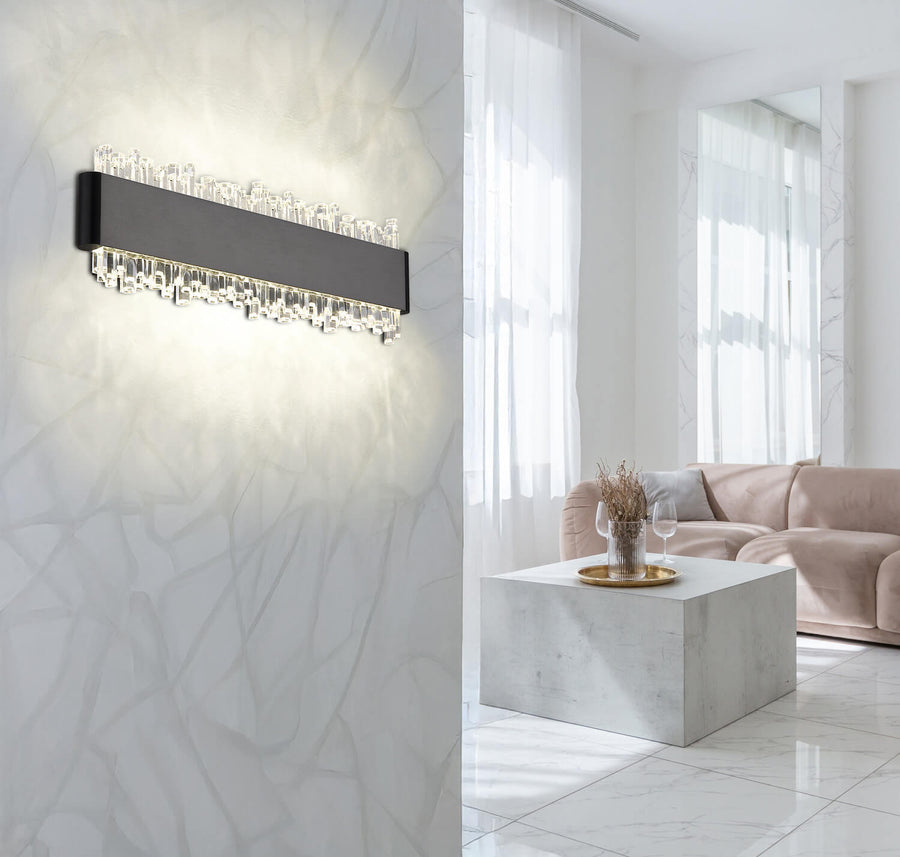 Applique murale Stalagmita noire mat, L 25 cm