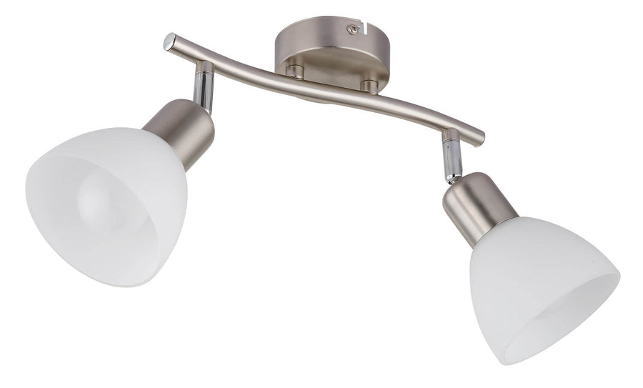 Spot Malte nickel satiné, L 29 cm