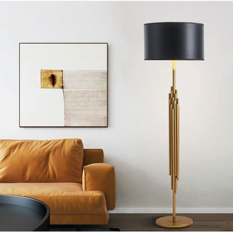 Grand Lampadaire sur Pied | Élégance Art Déco - Designix Lampadaire Grand | 165 x 45cm Blanc Froid