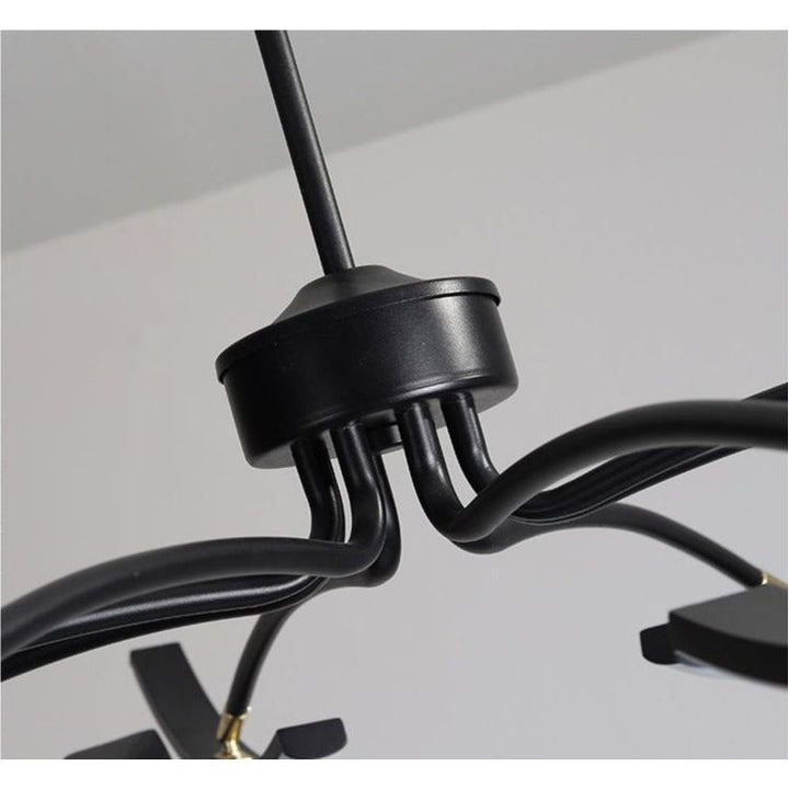 Grand Plafonnier LED | Lumière Zenith - Designix Lustre 6 Bras | 80x15 cm Blanc