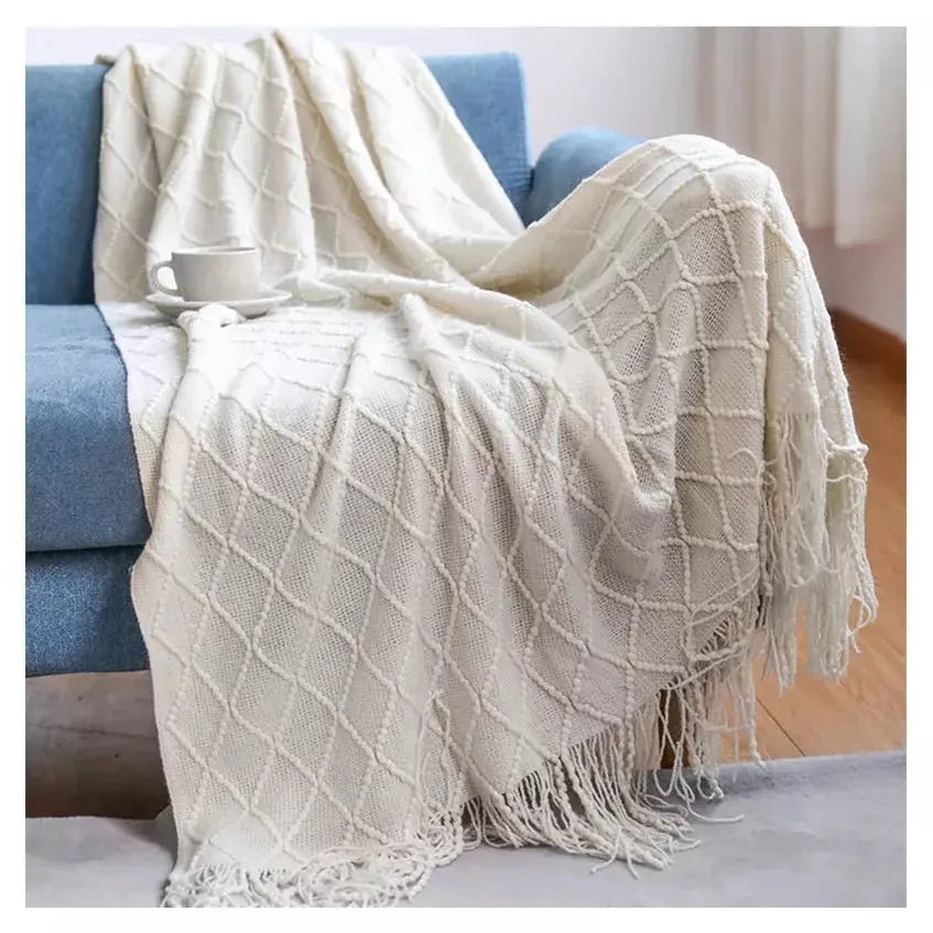 Grand Plaid Canapé | Confort Douillet - Designix Plaid Blanc Crème 127x172cm