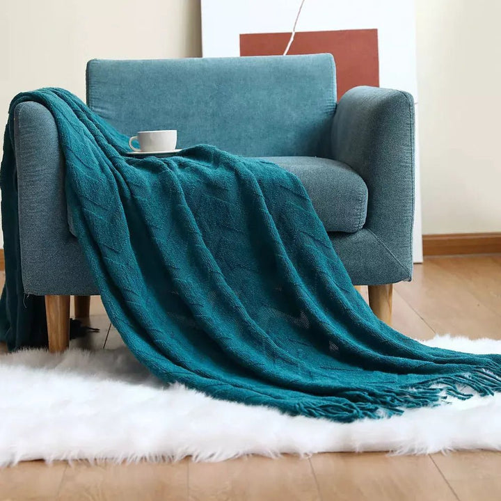Grand Plaid Canapé | Confort Douillet - Designix Plaid Bleu Marine 127x172cm
