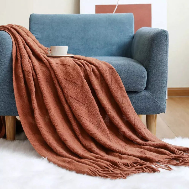 Grand Plaid Canapé | Confort Douillet - Designix Plaid Caramel 127x172cm