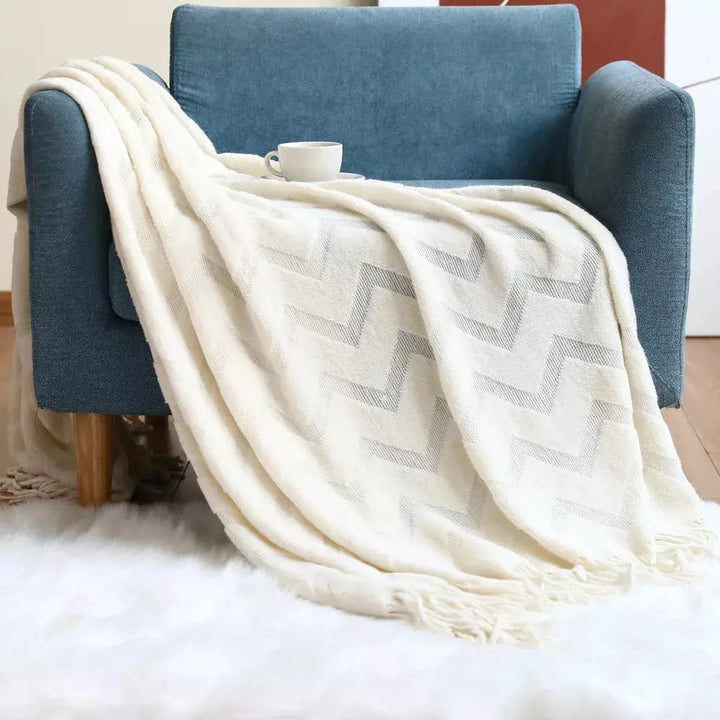 Grand Plaid Canapé | Confort Douillet - Designix Plaid Crème 127x172cm
