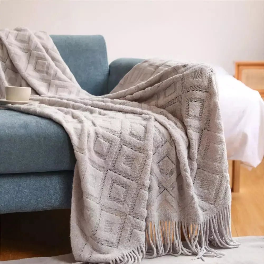 Grand Plaid Canapé | Confort Douillet - Designix Plaid Gris Claire 127x172cm