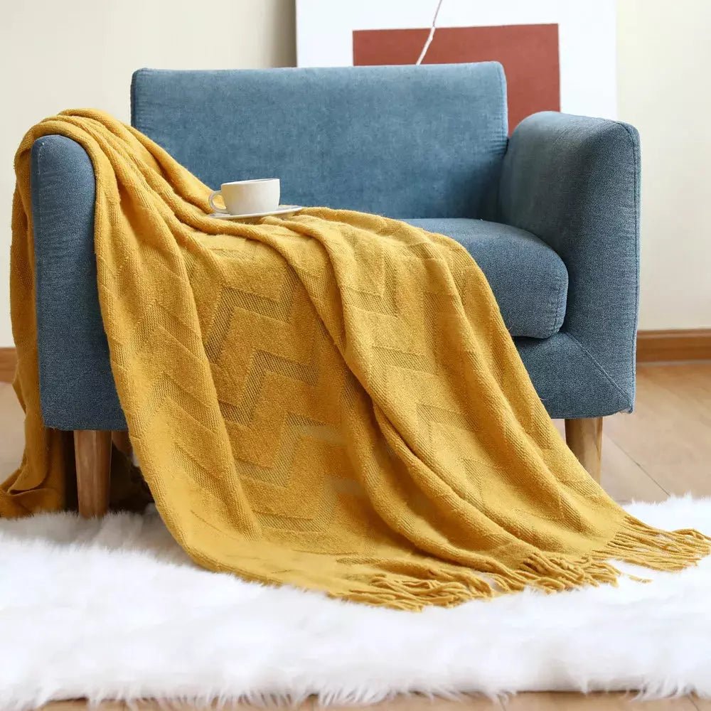 Grand Plaid Canapé | Confort Douillet - Designix Plaid Jaune 127x172cm