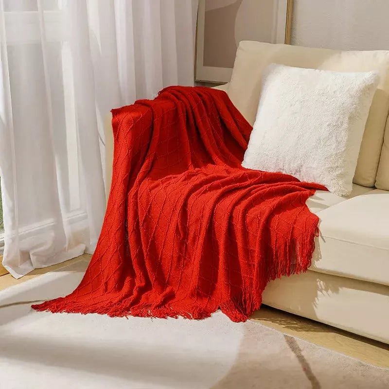 Grand Plaid Canapé | Confort Douillet - Designix Plaid Rouge 127x172cm