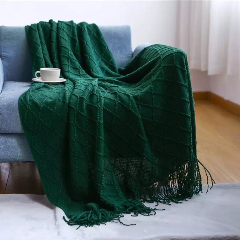 Grand Plaid Canapé | Confort Douillet - Designix Plaid Vert Foncé 127x172cm