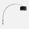 Grande applique murale arc velours vert, bras noir réglable 175 cm | Sparkled
