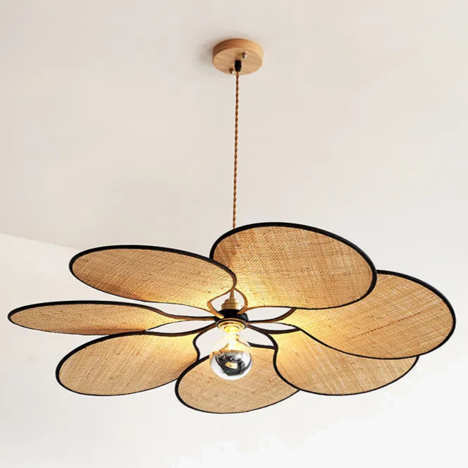 Suspension fleur rotin | Ombelle