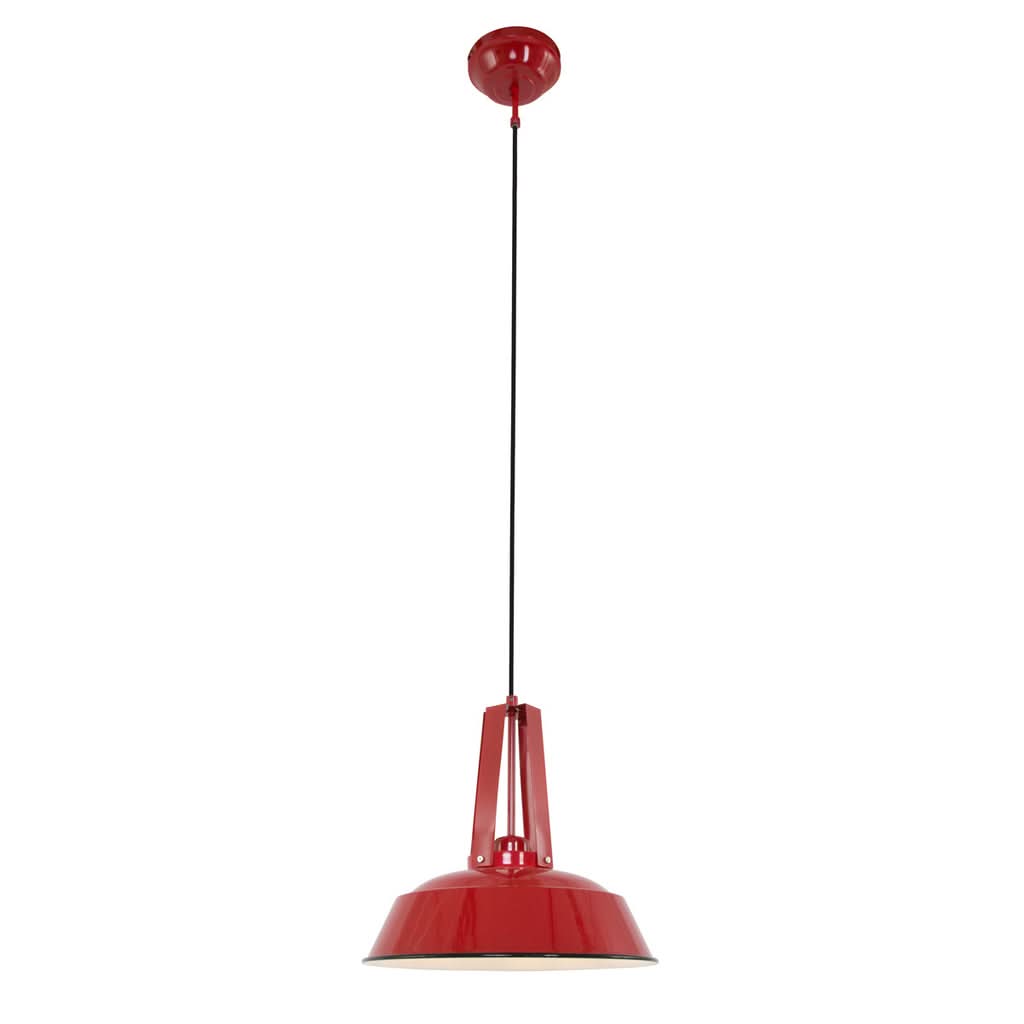 Suspension rouge industrielle suspendue, vue d'ensemble Ø 42 cm | Designix