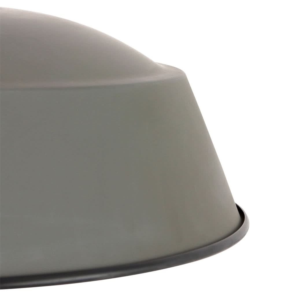Lustre gris en métal, suspension campagnard Ø 42 cm intérieur blanc, hauteur réglable | Eden - Designix