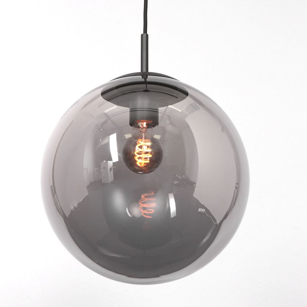Suspension verre fumé noire, globes Ø 40 cm — vue 5