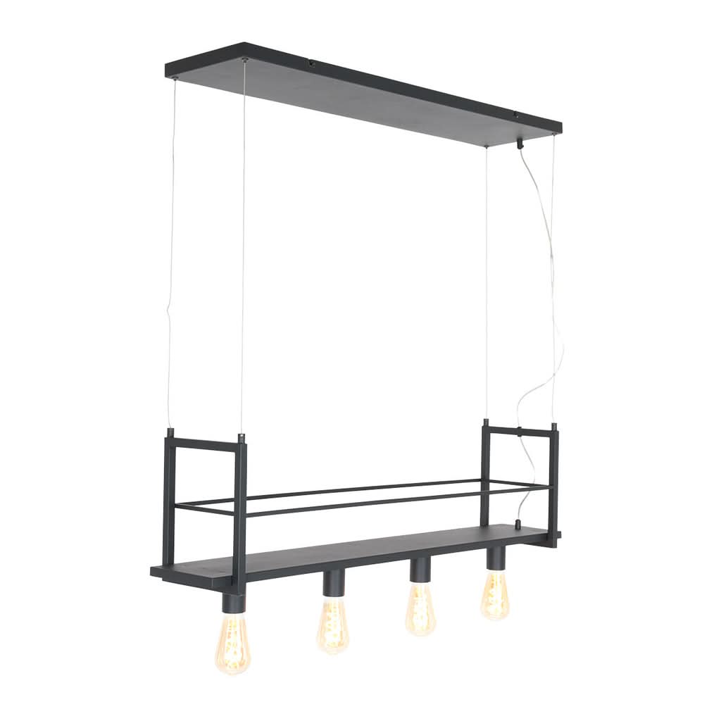 Suspension Noir Buckley 4 Lumières | Designix - - https://designix.fr