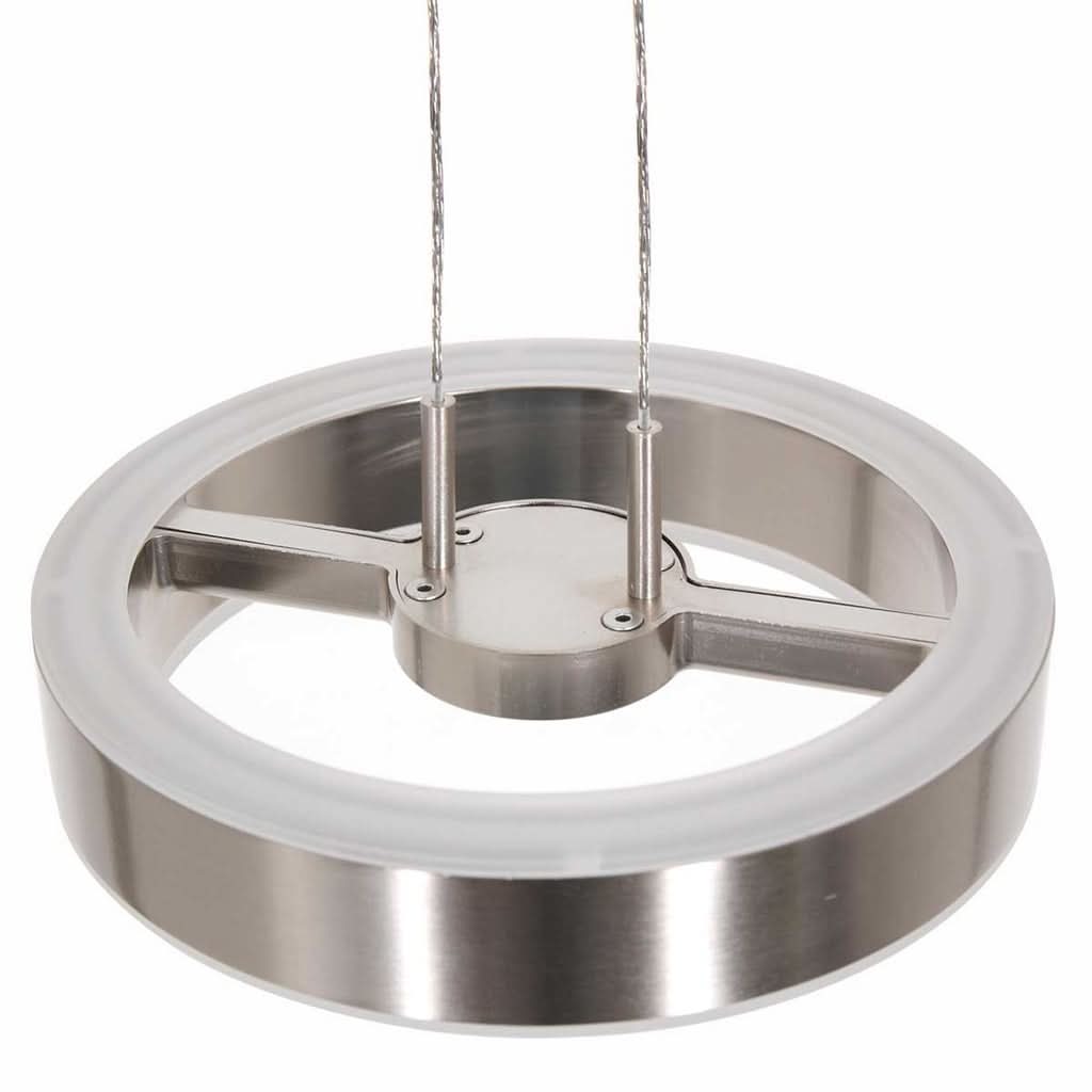 Suspension cercle LED acier brossé Piola 3500ST, anneau Ø15 cm hauteur réglable | Designix