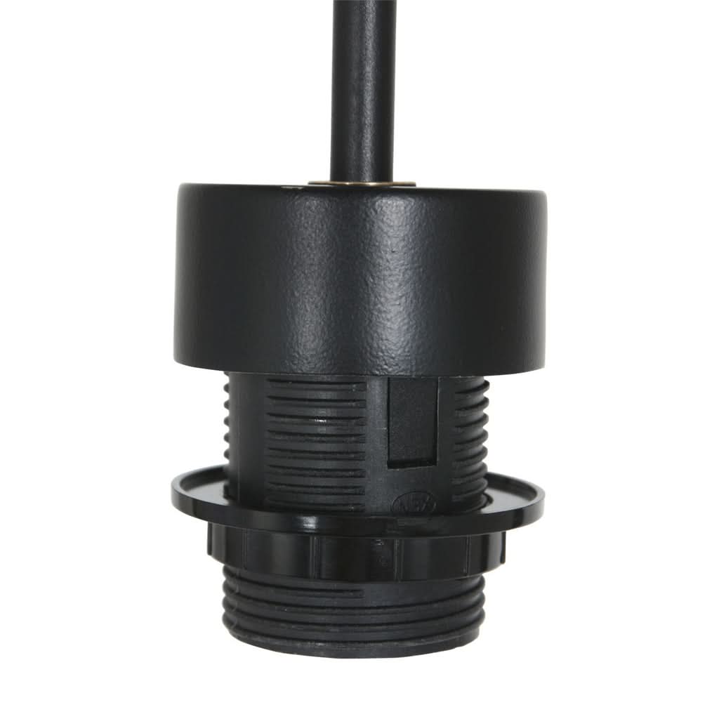 Douille E27 et embout métal noir de la suspension velours | Designix
