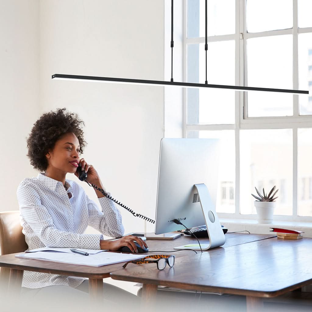 Suspension Noire Zelena LED Ajustable | Designix - - https://designix.fr