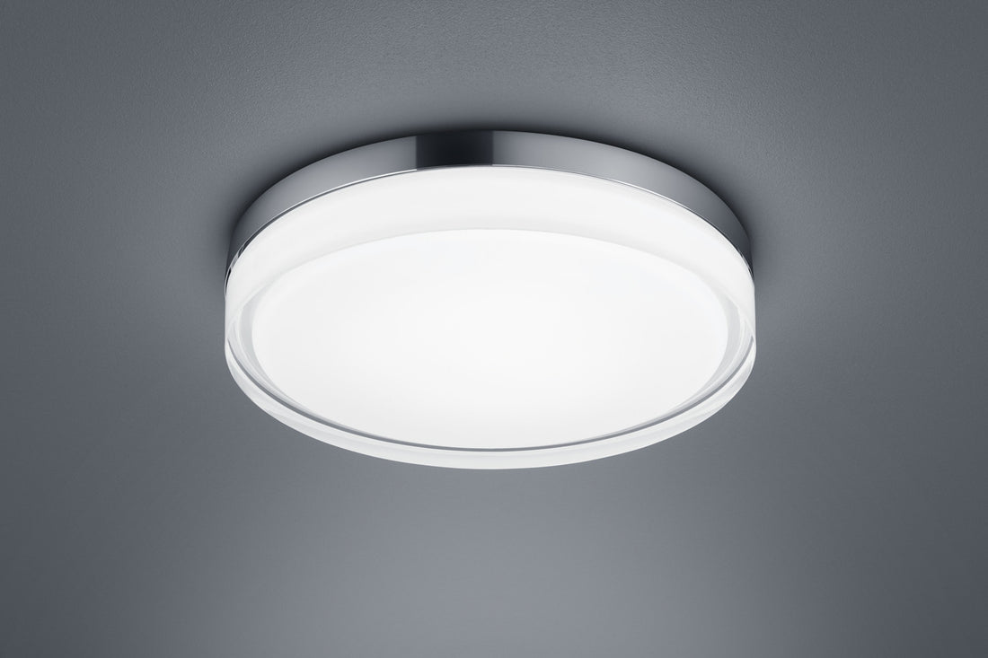 Plafonnier extérieur Tana chromé, Ø 33 cm