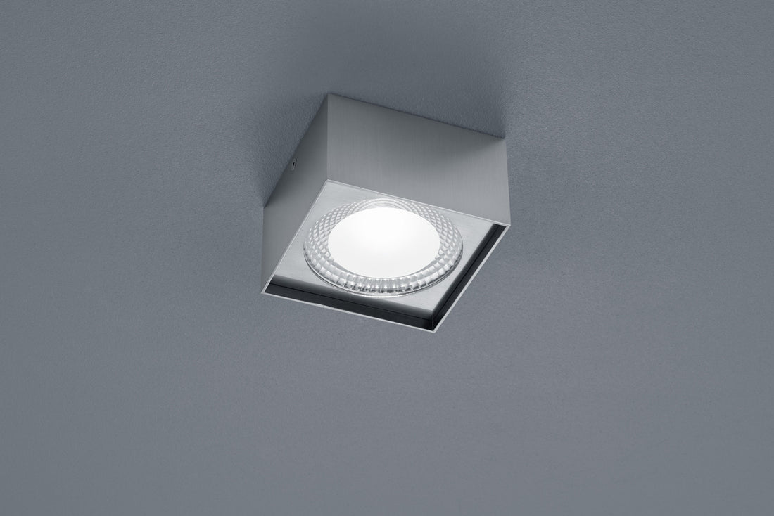 Plafonnier Kari nickel, L 12 cm