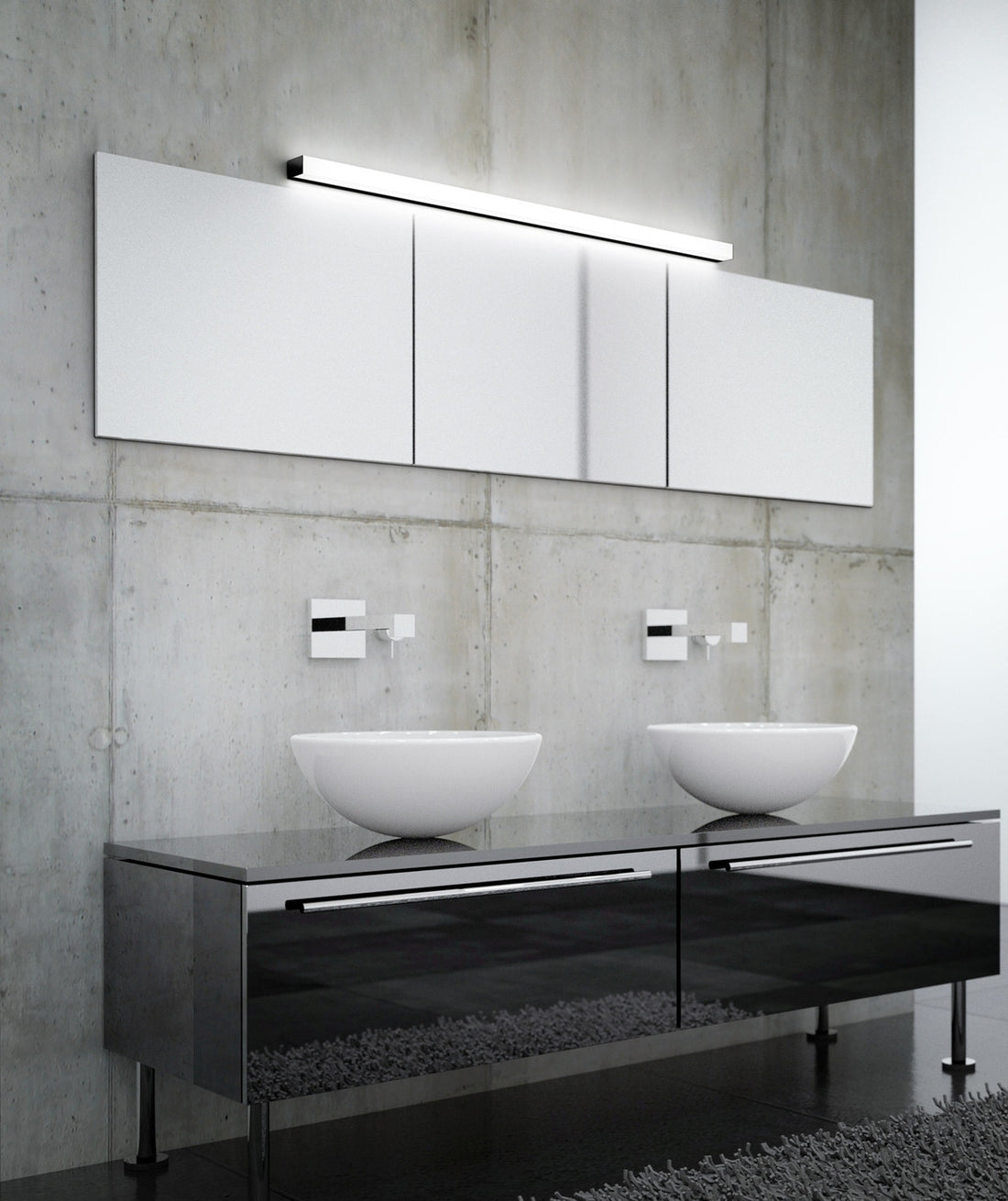 Applique murale Lado noire, L 60 cm