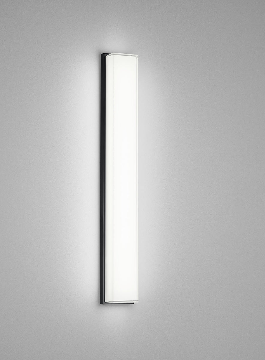 Vue rapprochée montrant le profil noir et le diffuseur blanc laiteux