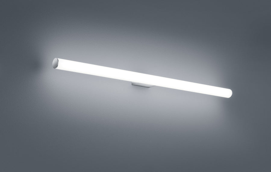 Vue rapprochée du tube lumineux et de son support central chromé