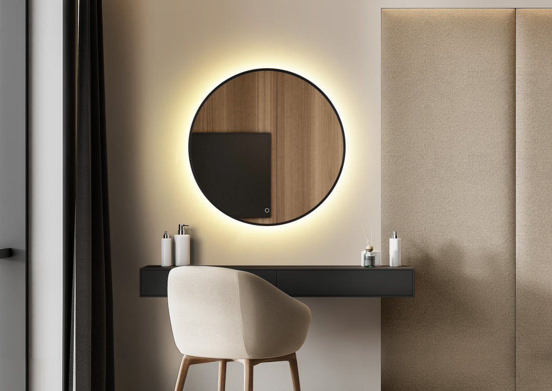 Applique murale Vido noire, Ø 70 cm